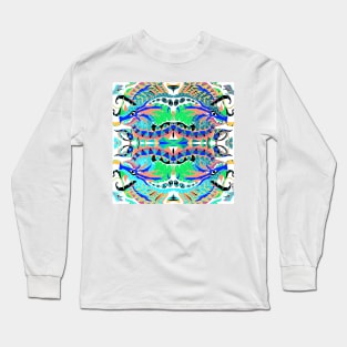 kaiju kraken in madness zentangle in the deep ocean art Long Sleeve T-Shirt